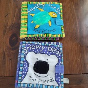 Priddy Books "squishy Turtle" and "snowy bear" Cloth/Crinkle Books